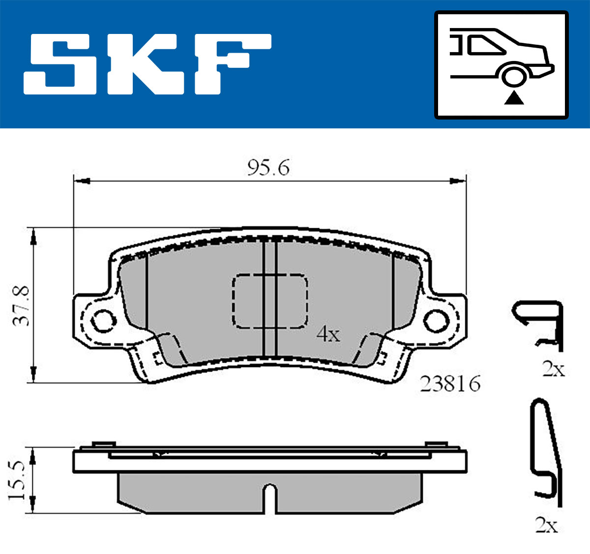 Set placute frana,frana disc VKBP 90208 A SKF